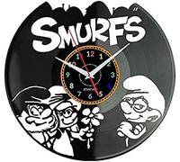 AVJERA Orologio da Parete I Puffi Disco in Vinile Orologio da Parete con Disco in Vinile Creativo Classico Decorazioni per la casa Orologio Musicale Fatto a Mano Il Regalo dei Puffi