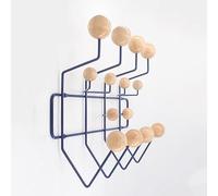 avjera Pratico guardaroba, classico Hang It All Guardaroba, Mid-Century Pop Wood Ball in metallo, guardaroba minimalistico, sfere in legno di noce, montaggio moderno a parete, 9