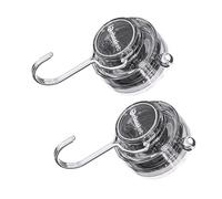 AVKGCZ 2 ganci trasparenti a ventosa con morsetti, accessorio alla moda, portatile, per finestre e vetrine di casa, bagno, uso quotidiano, forte gancio appiccicoso