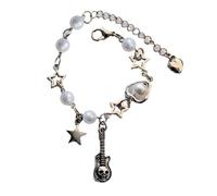 AVKGCZ Hip Rock - Braccialetto con perline e ciondolo a forma di teschio per gli appassionati di rock e alla moda, con perline a forma di teschio, Misura unica, come descritto