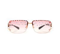AVKGCZ Strass decorativi Occhiali da vista Trendsetters per il vestito da vacanza in metallo senza montatura sfumature retrò moda foto puntelli, Gambe nere gradualmente