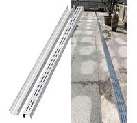 AVLLSO Canaletta di scolo Acqua carrabile Canale Drenaggio Sottile Acciaio Inox con Griglia - Kit per Giardini Parchi Passeggiate(2m/6.5ft,5x5cm/2 x 2 in)