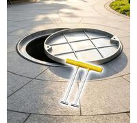 AVLLSO Copertura per pozzetti 40-100 cm Dia, Coperchio e Base del Serbatoio settico recesso, Riempie Pietra/calcestruzzo/Piastrelle(52cm/20.4in)