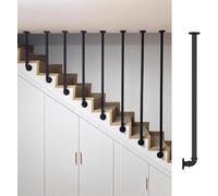 AVLLSO Ferro Ringhiera Madini per scale nero opaco, fai da te Guardrail Post Kit per la sostituzione delle scale(44in (111.8 cm))