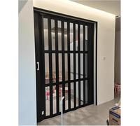 AVLLSO Porta Scorrevole Interno Cucina/Bagno/Lavanderia Separazione Porta scorrevole pieghevole con pannelli e maniglia in acrilico, Impermeabile, Kit porta privacy doccia(WxH 39x80in(98.5x203cm))