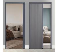 AVLLSO Porta Scorrevole Interno Porta Scorrevole Interna Senza Trapano per Bagno WC & Cucina Pantry, Suono/Blackout/Privacy, Grigio(High 200cm,Wide 55cm)