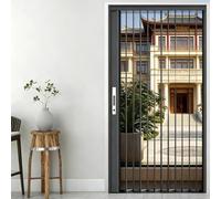 AVLLSO Porta Soffietto da Interno Porta Schermo Gatto Pesante con Frame & Security Lock, Porte di Ventilazione scorrevoli Pieghevoli per Patio, Balcone e Porta Anteriore(High 180cm,Wide 96cm)