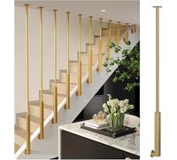 AVLLSO Ringhiera per scale acciaio Colonna di ringhiera per scale per piattaforma/pendenza, Mandrini per scale personalizzabili per prevenire le cadute(Gold 1pc,H 20"/51cm)