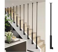 AVLLSO Ringhiera per scale acciaio Colonna di ringhiera per scale per piattaforma/pendenza, Mandrini per scale personalizzabili per prevenire le cadute(Black 1pc,H 16"/41cm)