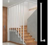 AVLLSO Ringhiera per Scale Acciaio Scala di Tipo L Passi Banisters Post per Le Ville Coperte, Loft e Appartamenti, Palo di Supporto di Guardia Montato lateralmente(White,H-100cm(3.3ft))