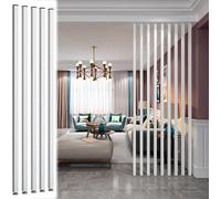 AVLLSO Schermi per pareti divisorie Palo da parete dal pavimento al soffitto, Decorazione per ingresso con separazione di doghe in legno, Schermo divisorio in legno bianco moderno e semplice(5pcs,75cm