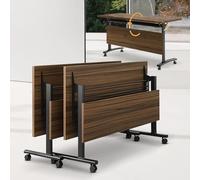 AVLLSO Scrivania per Computer Tavolo Pieghevole Grande con Ruote Silenziose - Scrivania Mobile per Uffici, Aule e Riunioni(2pcs,63IN)
