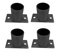 AVLLSO Supporto per Pali Fissaggio 4 Pcs Flangia del pavimento del post della ringhiera rotonda, Decking Post copertura base per segno/casella postale/calcestruzzo/ponte(Dia 90mm(3 1/2in))