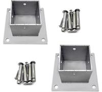 AVLLSO Supporto Staffa per Palo di Legno 2 confezione, Base del polo della recinzione quadrata per postale della ringhiera del ponte(105x105mm(4.1x4.1 in))