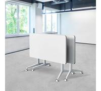 AVLLSO Tavolo da Studio Pieghevole 2PCS Grandi tavoli pieghevoli per sala conferenze con ruote silenziose, Tavolo mobile per l'ufficio e la formazione in aula per l'aula dell'ufficio