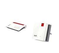 AVM FRITZ!Box 7530 AX Edition International, Modem Router Wi-Fi 6 Dual Band fino a 2.400 MBit/s + FRITZ!Repeater 1200 AX Edition International, Ripetitore - Wi-Fi 6 extender Dual Band