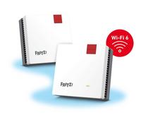 FRITZ!Mesh Wi-Fi Set 1600 (Confezione da 2) - Mesh WiFi fino a 3.000 Mbit/s, Dual Band, Plug & Play, Compatibile con tutti i Router, Aggiornamenti Gratuiti, Made in Europe, 5 Anni di Garanzia, per 5