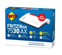 FRITZ!Box 7530 AX router wireless Gigabit Ethernet Dual-band (2.4 GHz/5 GHz) Grigio, Rosso, Bianco