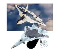 AVMLWEPA Modello caccia russo SU-57 lega pressofusa scala 1/100, mimetico 053, espositore con supporto for carrello atterraggio, perfetto for collezionisti,decorazione tavolo appassionati