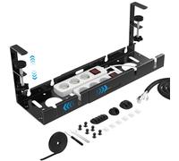 Avmvnvc Raccogli Cavi Scrivania - Porta Cavi Senza Forare - Retrattile 35-53,5 cm Cable Management - Nascondi Cavi Organizer Portacavi Sotto Scrivania per Ufficio e Casa