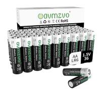 avmzvo Batterie AA, 36 pezzi, batteria alcalina LR6 da 1,5V a lunga durata, potente, può essere utilizzata per giocattoli, sveglie e altri dispositivi elettronici【10 anni di garanzia】