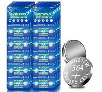 avmzvo SR621SW batterie a bottone, AG1 LR621, batteria per orologio da 1,5 V, 80 pezzi, 364/164/LR60/SR60, alcalina, confezione sicura per bambini, senza mercurio