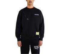 Avnier - Felpa in cotone organico - Crewneck Shadow Black V2 per Uomo in Nylon - Taglia M - Nero