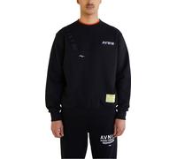 Avnier - Felpa in cotone organico - Crewneck Shadow Black V2 per Uomo in Nylon - Taglia S - Nero