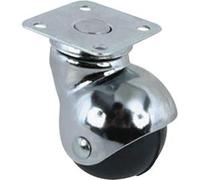 AVO Ruote sferiche con piastra girevole, Cuscinetti a sfera industriali girevoli, 40 mm, 30 Kg, Gomma e Acciaio, Rotazione a 360 gradi, 1 Count