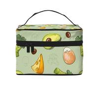 Avocado al formaggio broccoli Doodle, Borsa per il trucco Borsa per cosmetici Borsa da toilette da viaggio portatile Astuccio per matite Astuccio da toilette