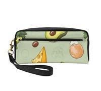 Avocado al formaggio broccoli Doodle, Borsa per il trucco Borsa per cosmetici Borsa da viaggio portatile da toilette Astuccio in pelle per donne e ragazze