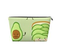 Avocado carino, pane tostato e uovo ficcato, Borsa da toilette Borsa per trucco Borsa per cosmetici Borsa da toilette da viaggio portatile