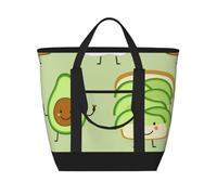 Avocado carino, pane tostato e uovo fritto,Borsa porta pranzo grande capacità isolata per donne e uomini, lavoro, picnic, viaggi
