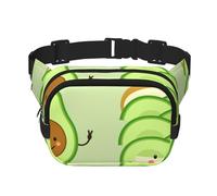 Avocado carino, pane tostato e uovo fritto, Marsupio quadrato a doppio strato, borsa da viaggio, marsupio casual