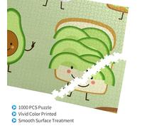 Avocado carino, pane tostato e uovo fritto,Puzzle in legno da 1000 pezzi per famiglie, puzzle per adulti e adolescenti