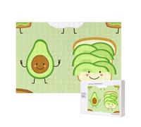 Avocado carino, pane tostato e uovo fritto,Puzzle in legno da 300 pezzi per famiglie, per adulti e adolescenti, decorazioni per la casa
