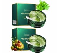 Avocado Eye Mask, 30Pairs Avocado Moisturizing Collagen Eye Mask, Under Eye Patches for Puffy Eyes and Dark Circles, Naturally Hydrating Formula (2Box)
