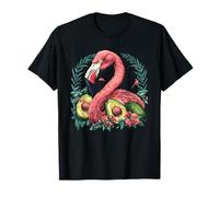 Avocado Flamingo Uccello Floreale Avocado Frutta Flamingo Amante Maglietta