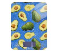 Avocado Frutta Blu Arte Pittura Spezie Food Scale per Viaggi 11.7 lbs/1 oz, 5kg/5g Bilancia da cucina digitale con 4 Unità per (Utente) (Utente) bascula Digital de peso para comida