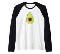 Avocado Heart Pit Divertente Avocado Cuore Maglia con Maniche Raglan