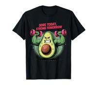Avocado Lifting Weights Cute Gym Fitness Motivation Humor Maglietta