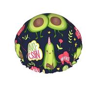 Avocado Love Pattern Cuffia da a e Cuffia da Bagno per Donna,Cuffie da a Impermeabili Oversize Reversibili Grandi Progettate per Tutte Le Lunghezze di Capelli,Cuffia Elastica Riutilizzabil