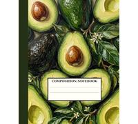 Avocado Oil Painting Composition Notebook College Ruled 7.5 x 9.25: Aesthetic Green Fruit Journal with 100 Lined Pages for School and Writing