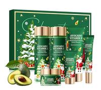 Avocado Skin Care Kit, Kit Skincare Viso Completo, Set Skincare Regalo Donna, Skin Care Coreane mit Tonico, Lozione, Crema, Detergente, Crema Occhi e Maschere Viso, Idee Regalo di Natale