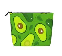 Avocado su cibi e bevande verdi, Borsa per cosmetici in lino sintetico Borsa per trucco Borsa da viaggio portatile