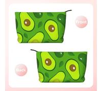 Avocado su cibi e bevande verdi, Borsa per cosmetici in velluto a coste Borsa per il trucco Borsa da viaggio portatile