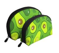 Avocado Su Cibi E Bevande Verdi, Borsa per trucco a conchiglia Portamonete da donna Borsa da toilette piccola Borsa per cosmetici 2 pezzi