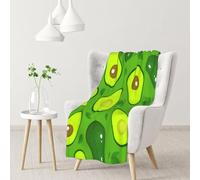 Avocado su cibi e bevande verdi,Coperta morbida, calda, anti-pilling, in flanella, peluche, 76 x 102 cm