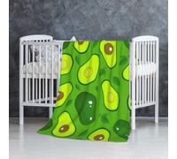Avocado su cibi e bevande verdi,Coperta morbida, calda, anti-pilling, in flanella, peluche, 76 x 127 cm