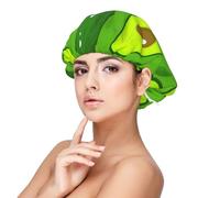Avocado su cibi e bevande verdi,Cuffia da notte in raso per adulti - Cuffia da notte elastica per donna, copricapelli per la notte